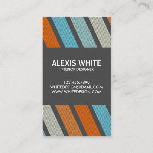Customizable Retro Pinstripe - Style 5 Business Card Template