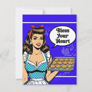 Retro Pinup_ Bless Your Heart RSVP Card