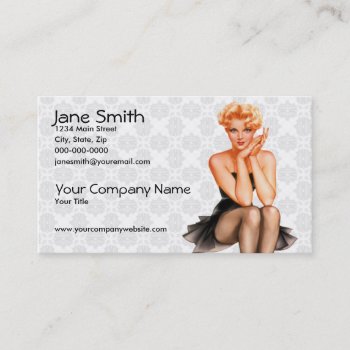 Retro Pinup Business Card by grnidlady at Zazzle
