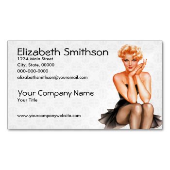 Retro Pinup Business Card Magnet by grnidlady at Zazzle