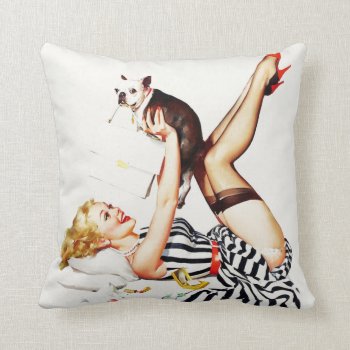 Retro Pinup Decor Throw Pillow by RetroAndVintage at Zazzle