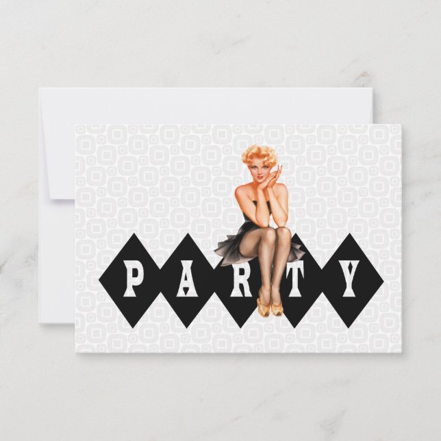 Retro Pinup Girl Birthday Party V2 Invitation (Front)