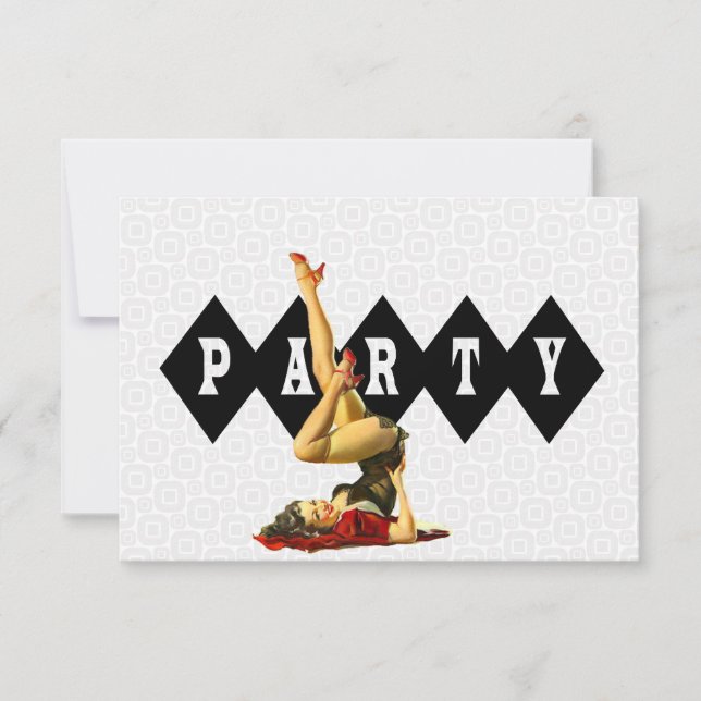 Retro Pinup Girl Birthday Party V2 Invitation (Front)