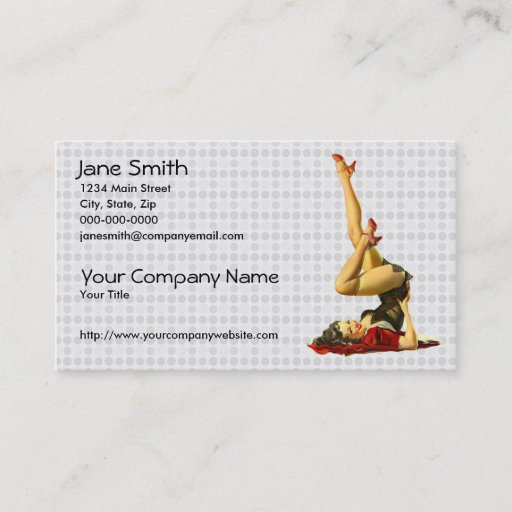 Customizable Retro Pin Up Girl Business Card Templates