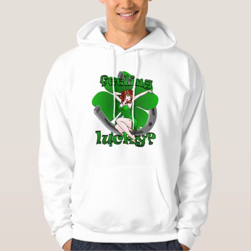 Retro Pinup Girl Hoodie Lucky Irish Pinup Shirt