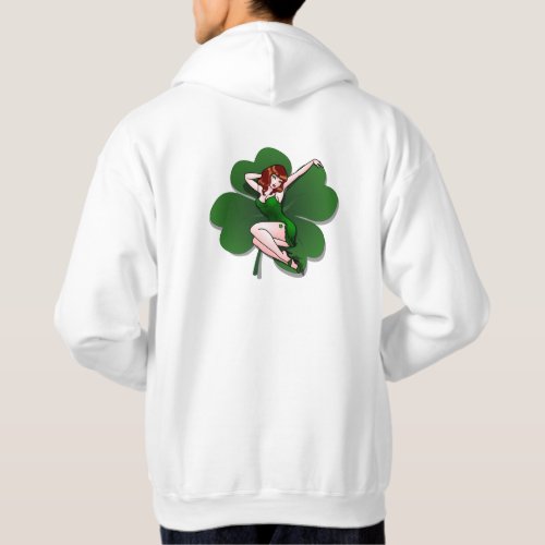 Retro Pinup Girl Hoodie Lucky Irish Pinup Shirt