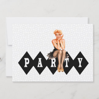 Retro Pinup Girl Party Invitation