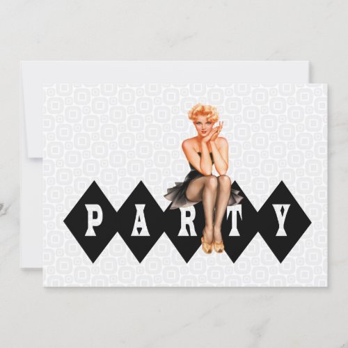 Retro Pinup Girl Party Invitation