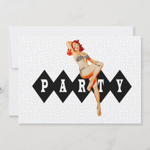 Retro Pinup Girl Party Invitation