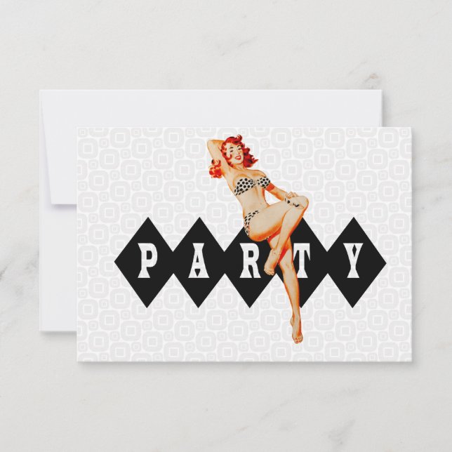 Retro Pinup Girl Party V2 Invitation (Front)