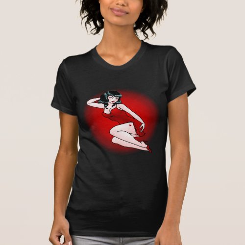 Retro Pinup Girl T_shirt 50s Pinup Ladys T_shirt