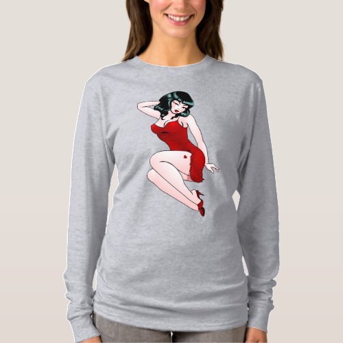 Retro Pinup Girl T_shirt 50s Pinup T_shirt