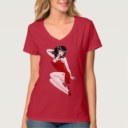 Retro Pinup Girl T_shirt 50s Pinup T_shirt