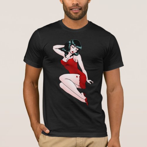 Retro Pinup Girl T_shirt 50s Pinup T_shirt