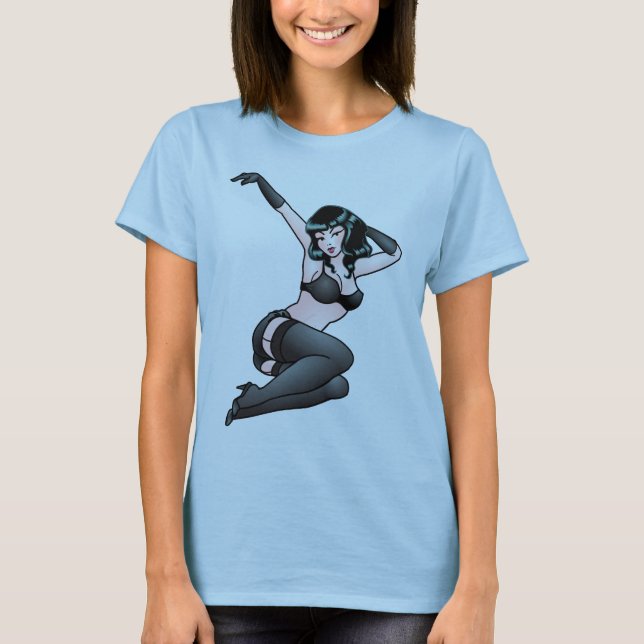 Retro Pinup Girl T-shirt Jazz Dancer T-shirt (Front)