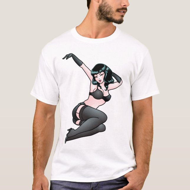 Retro Pinup Girl T-shirt Jazz Dancer T-shirt (Front)
