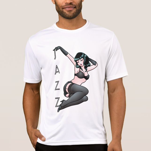 Retro Pinup Girl T-shirt Jazz Dancer T-shirt (Front)