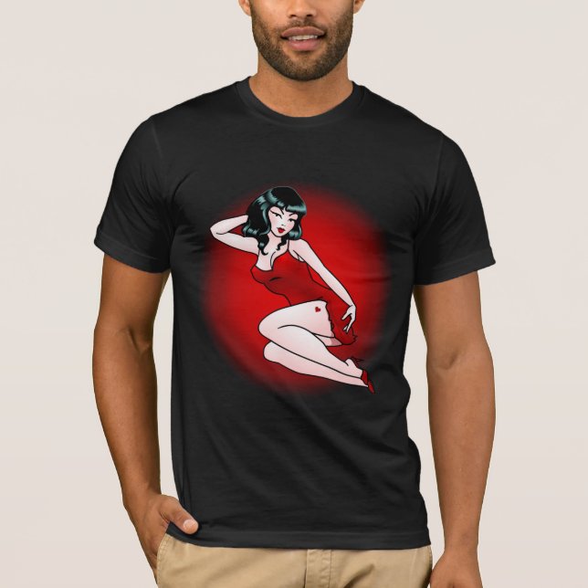 Retro Pinup Girl T-shirt Pop Art T-shirt (Front)