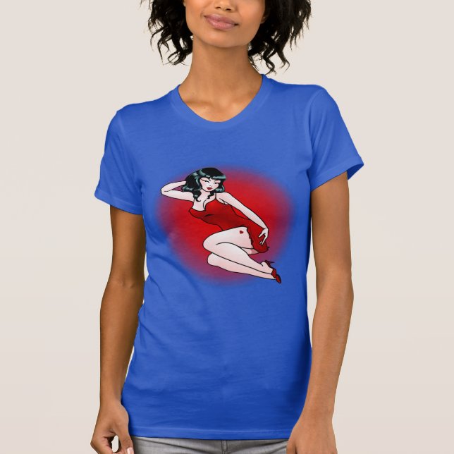 Retro Pinup Girl Tank Top Tattoo Lady T-shirt (Front)