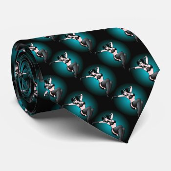 Retro Pinup Girl Tie 50's Pinup Girl Neckties Gift by artist_kim_hunter at Zazzle