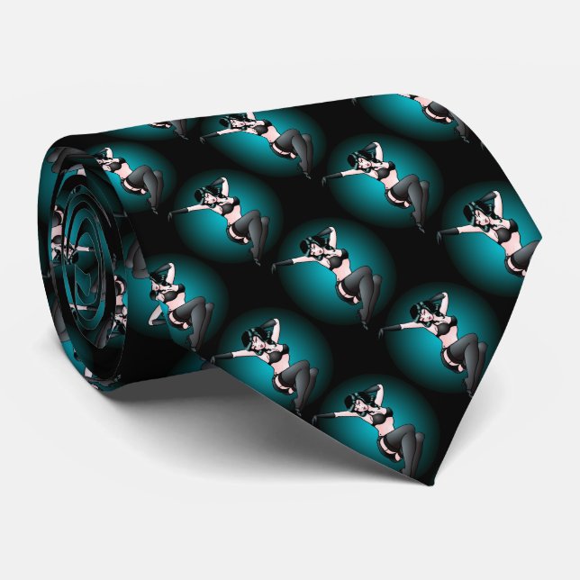Retro Pinup Girl Tie 50's Pinup Girl Neckties Gift (Rolled)
