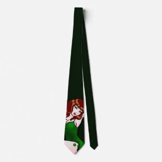 Retro Pinup Girl Tie Lucky Irish Pinup Girl Tie