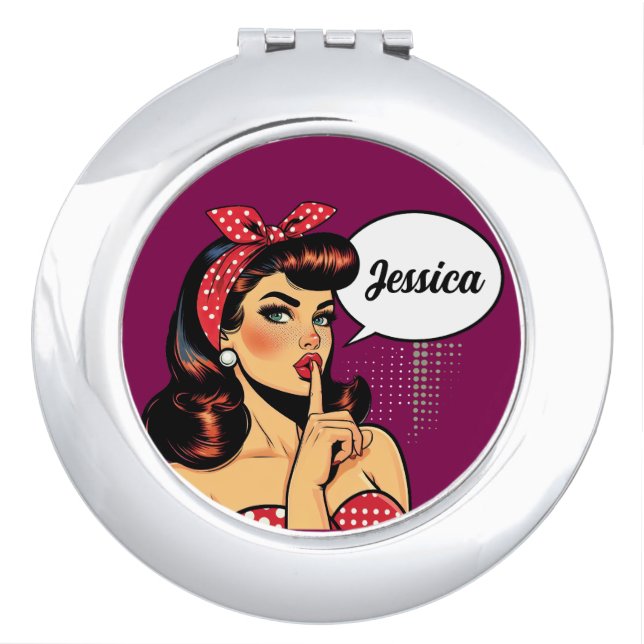 Retro Pinup_ Hey Pudding  Compact Mirror (Front)