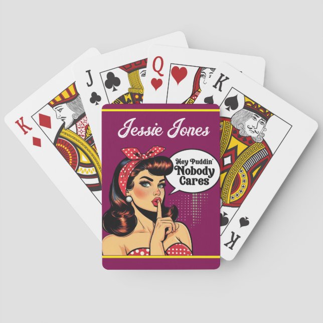 Retro Pinup_ Hey Pudding Poker Cards (Back)