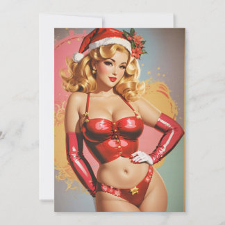 Retro Pinup Holiday Greeting Card