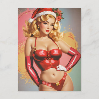 Retro Pinup Holiday Greeting Card