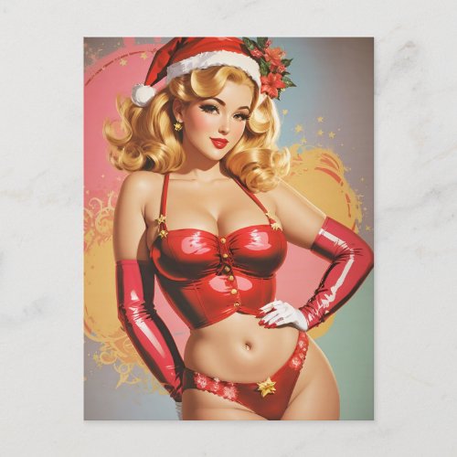 Retro Pinup Holiday Greeting Card