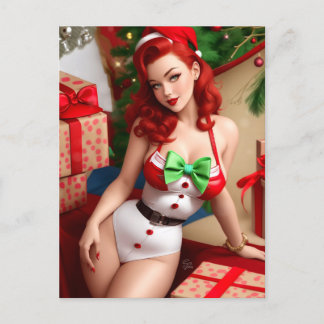 Retro Pinup Holiday Greeting Card