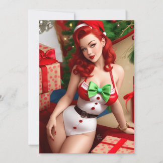 Retro Pinup Holiday Greeting Card