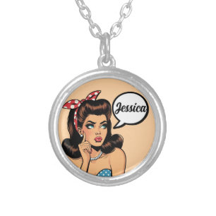 Retro Pinup_ My Dear Silver Plated Necklace