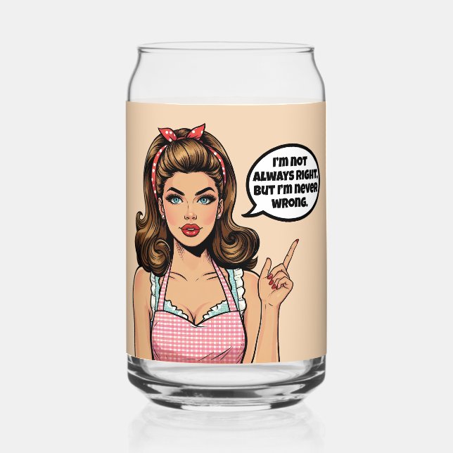 Retro Pinup_ Not Wrong Can Glass (Front)