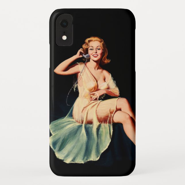 Retro Pinup on a Telephone Case-Mate iPhone Case (Back)