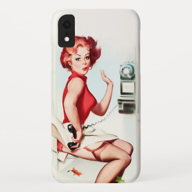 Retro Pinup on a Telephone Case-Mate iPhone Case (Back)