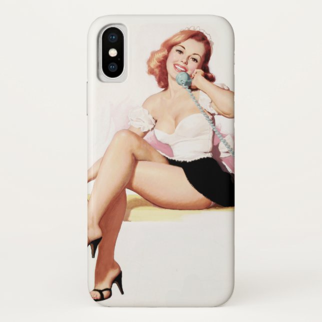 Retro Pinup on a Telephone Case-Mate iPhone Case (Back)