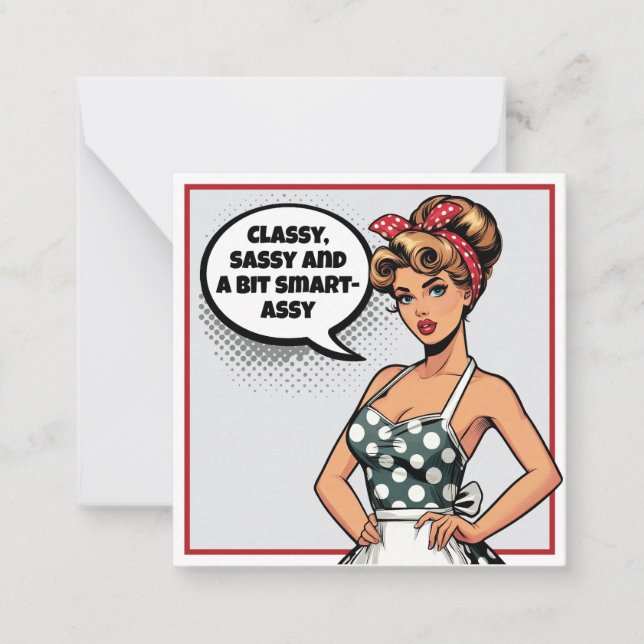 Retro Pinup_ Smart Assy Note Card (Front)
