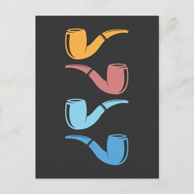 Retro Pipe Smoking Colorful Pipes Smoker Postcard (Front)