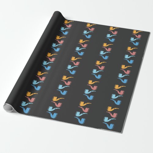 Retro Pipe Smoking Colorful Pipes Smoker Wrapping Paper