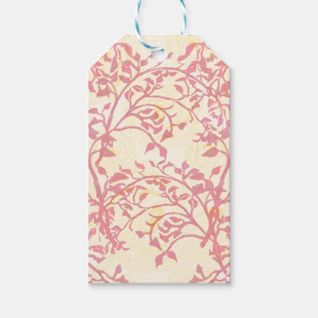 Retro piped frosting rose and foliage gift tag (Front)