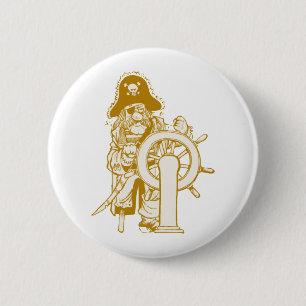 Retro Pirate Pinback Button