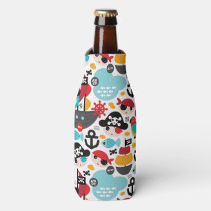 Retro pirates illustration sailing bottle cooler