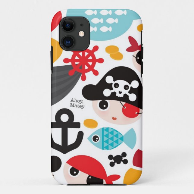 Retro pirates illustration sailing Case-Mate iPhone case (Back)