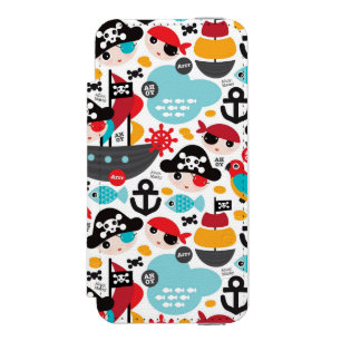 Retro pirates illustration sailing iPhone SE/5/5s wallet case