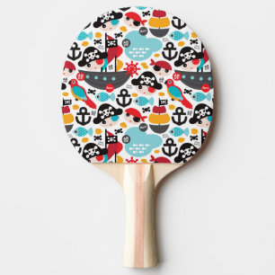 Retro pirates illustration sailing Ping-Pong paddle