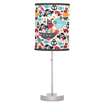 Retro Pirates Illustration Sailing Table Lamp by boutiquey at Zazzle