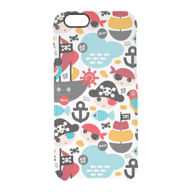 Retro pirates illustration sailing uncommon iPhone case (Back)