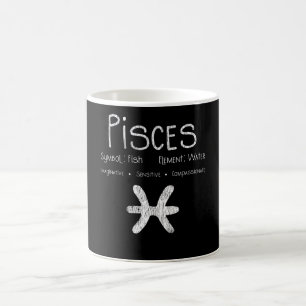 Retro Pisces Zodiac Sign Fish Water Astrology Gift Coffee Mug